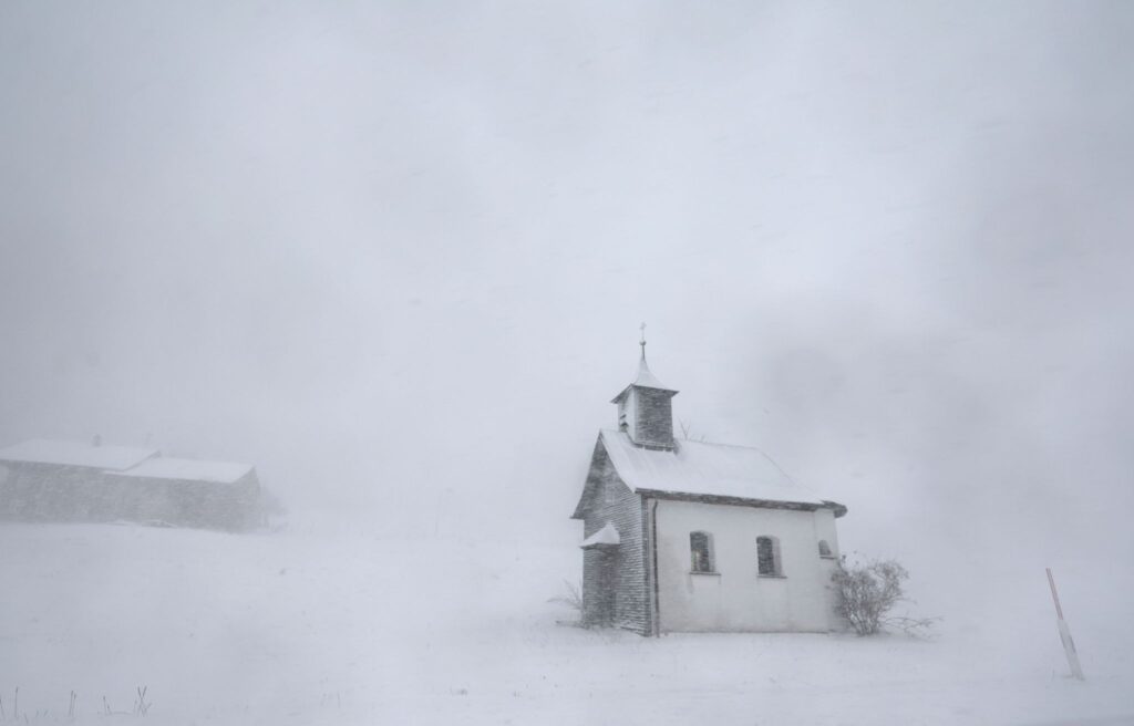 Schneefall in höheren Lagen Bayerns
