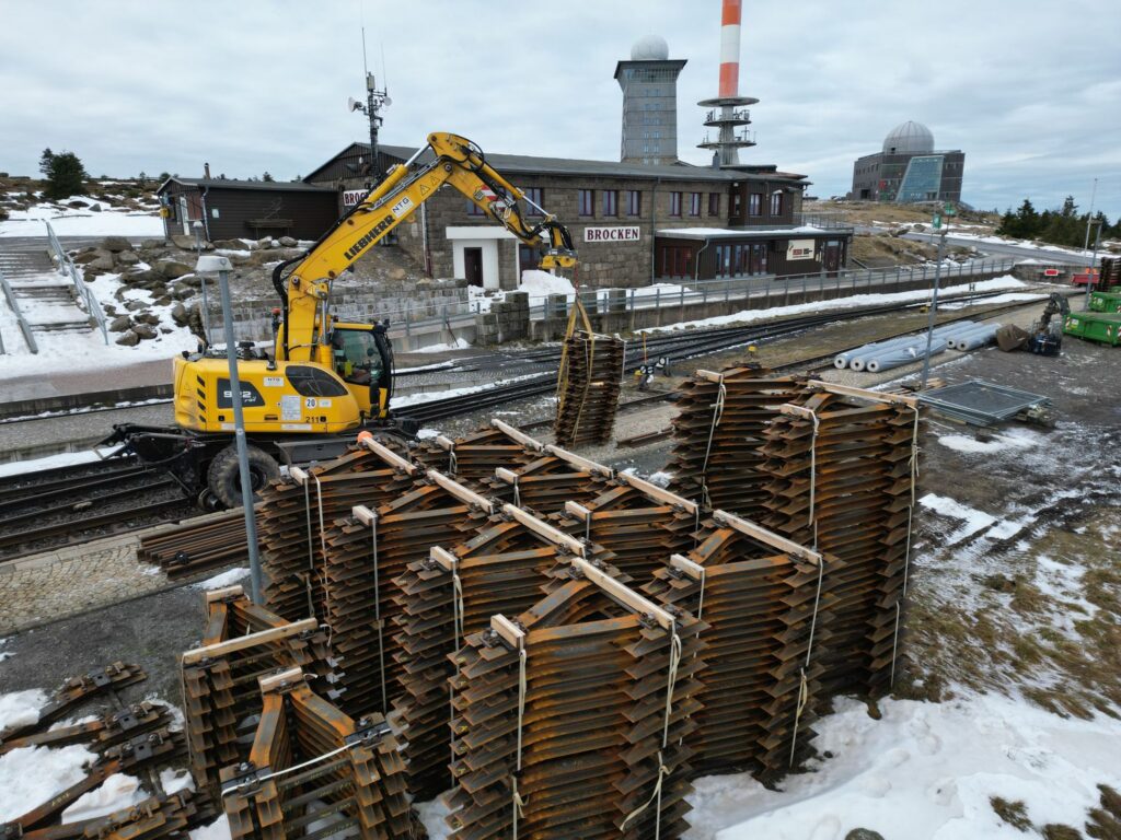 Gleisbauarbeiten auf dem Brocken