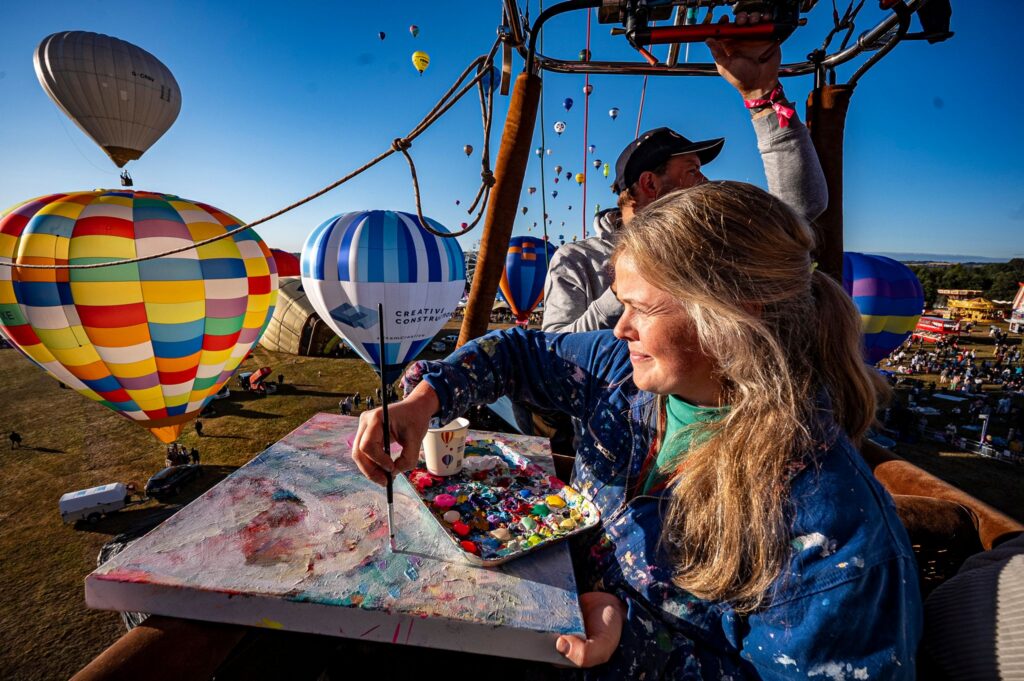 Malen auf dem Heißluftballon