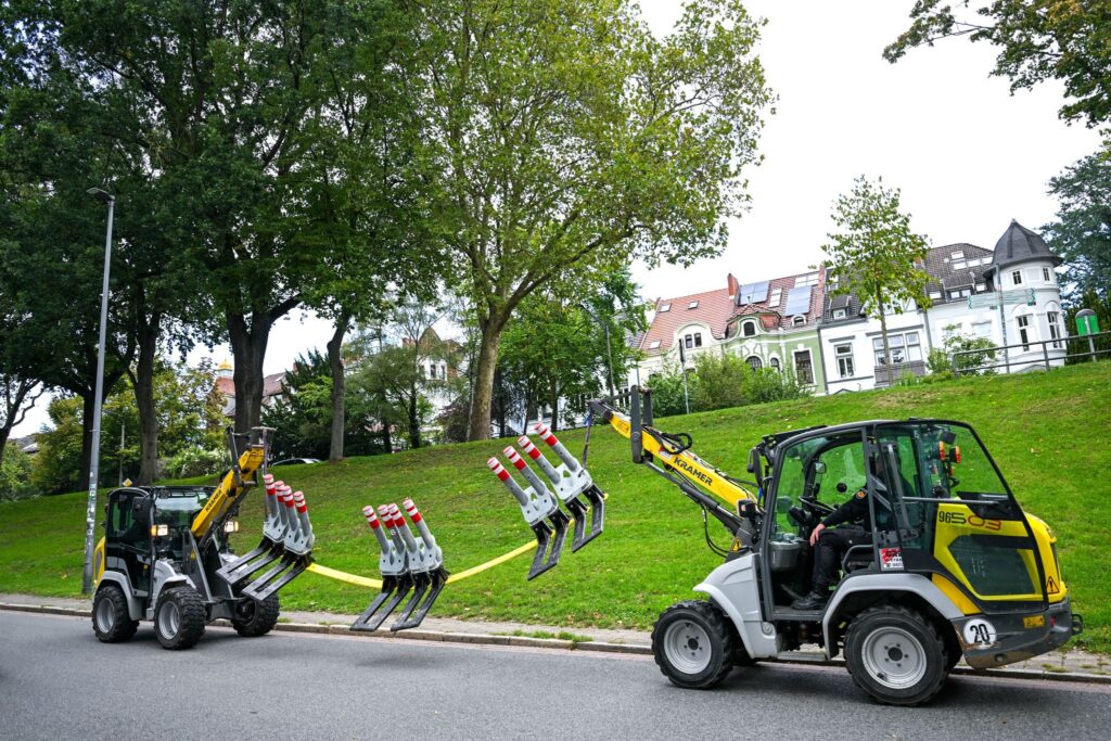 Aufbauarbeiten Einheitsfest in Bremen