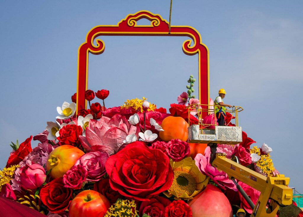 Blumenberg auf dem Tian'anmen-Platz