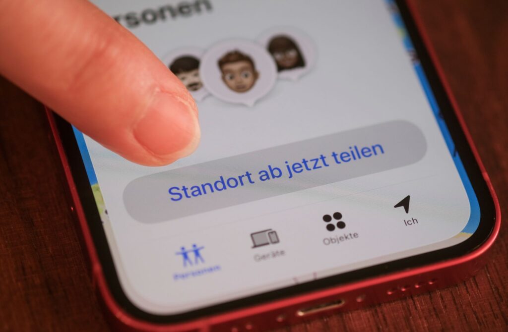 Teilen des Live-Standorts via Smartphone