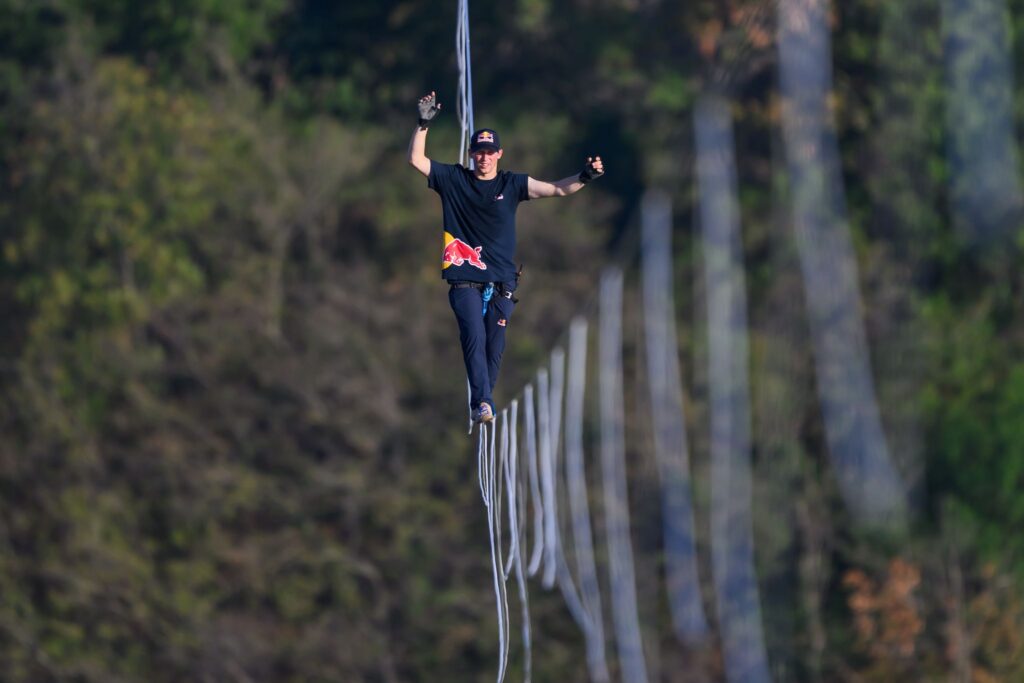 Auf der Slackline
