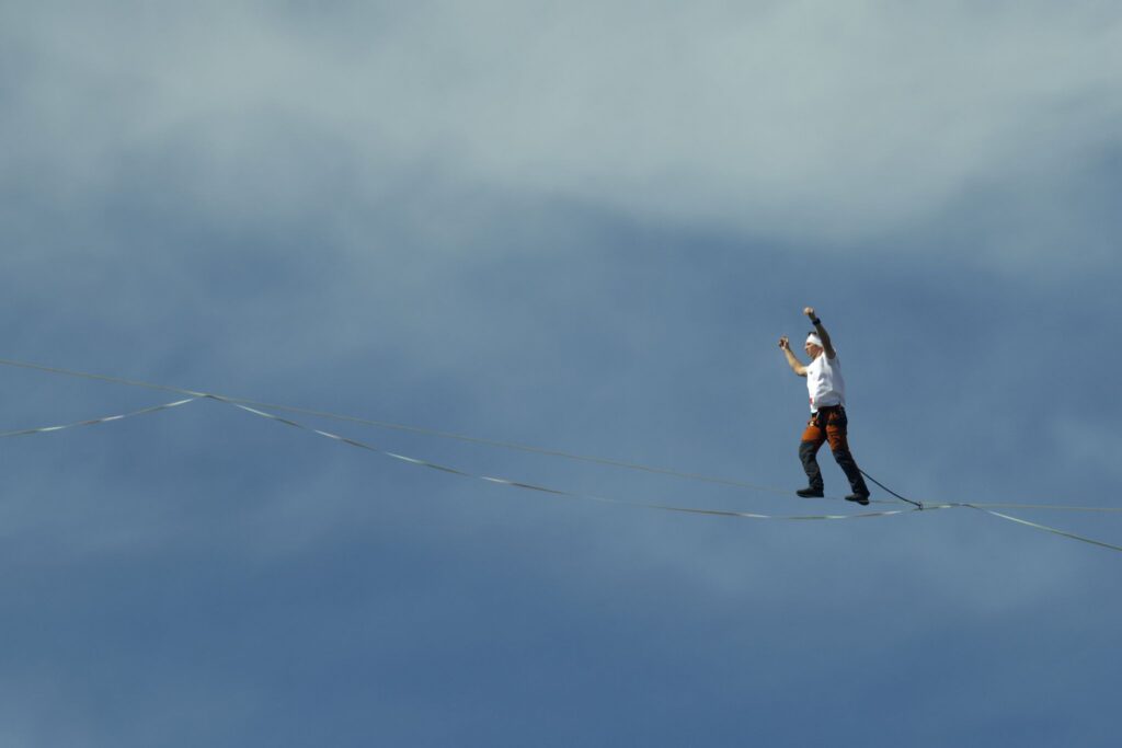 Slackliner in Südkorea